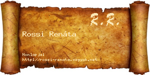 Rossi Renáta névjegykártya